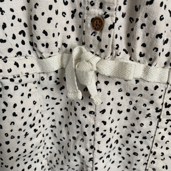 Old Navy Girl's White/Black Print Linen Blend Romper Size Large (10-12) - Picture 4 of 13